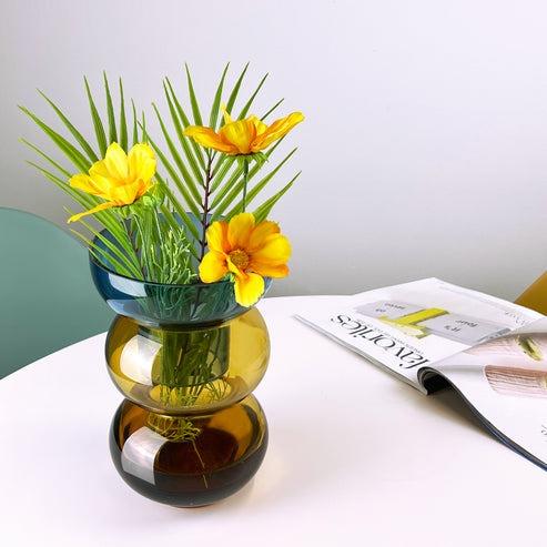 Medium Bubble Vase | Blue/Yellow