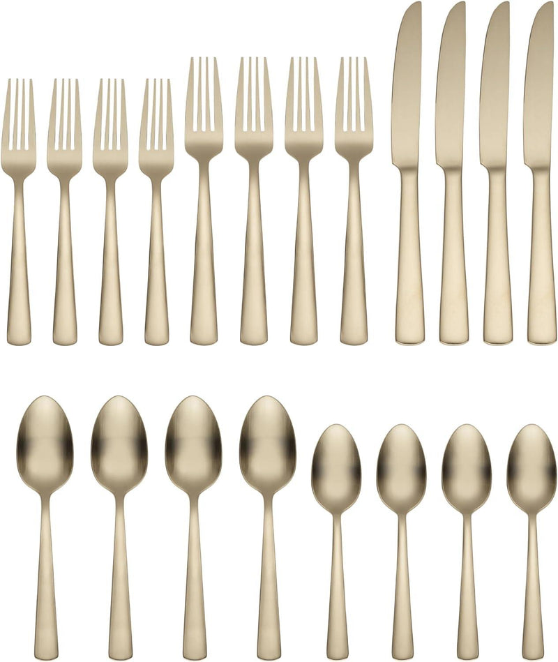 20 Pc Flatware Set | Aptitude Champagne Satin