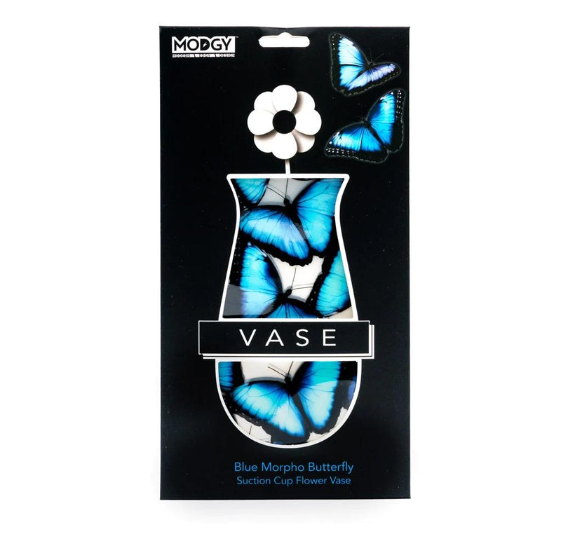 Modgy Suction Cup Vase | Blue Morpho Butterfly