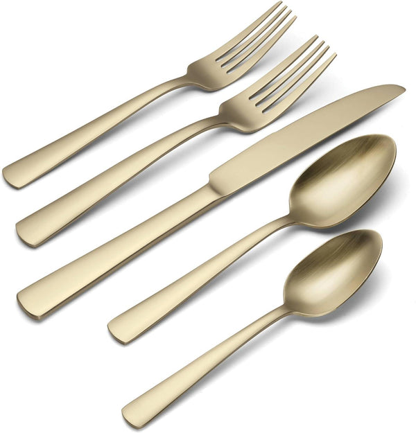 20 Pc Flatware Set | Aptitude Champagne Satin