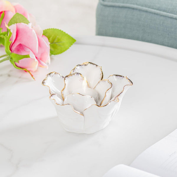 Tealight Holder | Rose Gold Tipped White