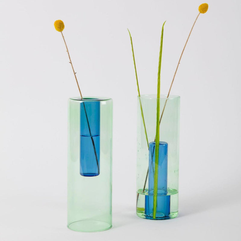 Large Reversible Vase | Green/Blue