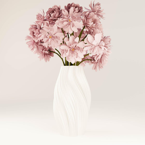 3D Vase | 20cm Hot Ice Cream | Pearl White