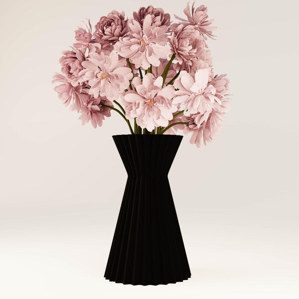 3D Vase | 20cm Coffee | Black