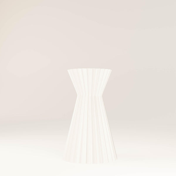 3D Vase | 20cm Coffee | Pearl White