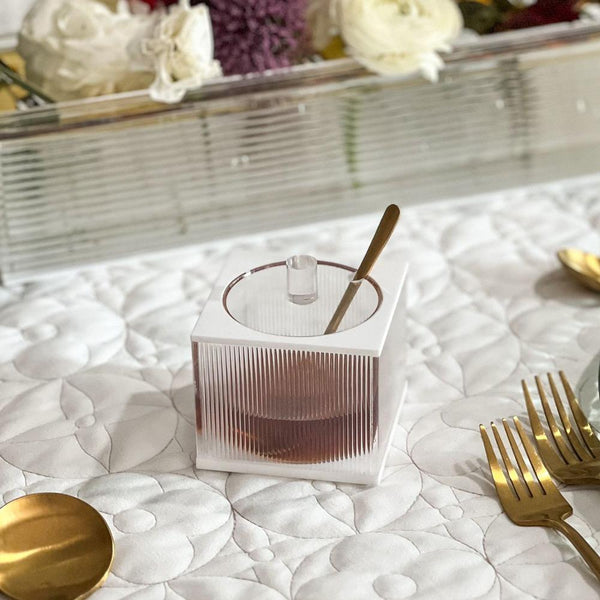 Honey Dish | Square Ribbed