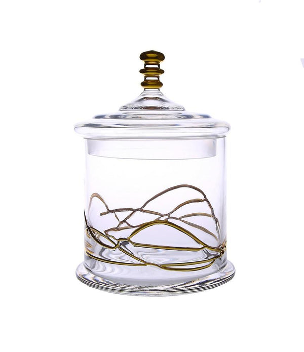 Medium Cookie Jar - Gold Swirl