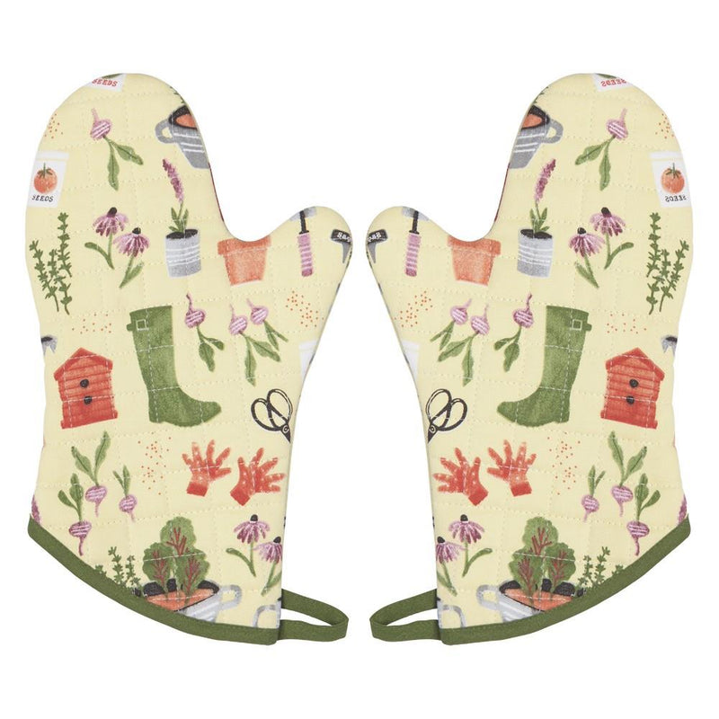 Set of 2 Oven Mitts | Garden