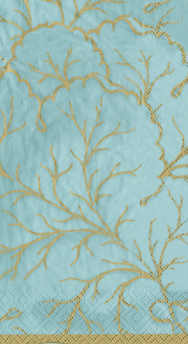 Guest Towels | Aqua Gilded Majolica