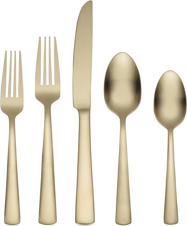 20 Pc Flatware Set | Aptitude Champagne Satin