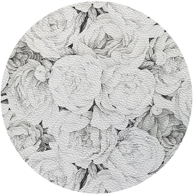 Round Placemat | Black & White Peony