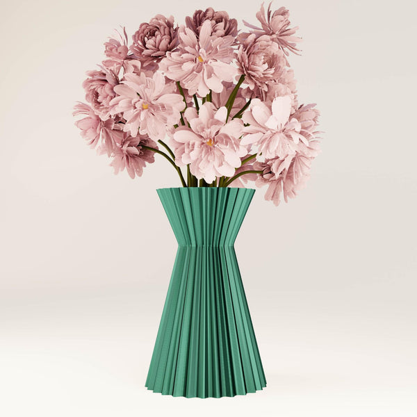 3D Vase | 20cm Coffee | Green