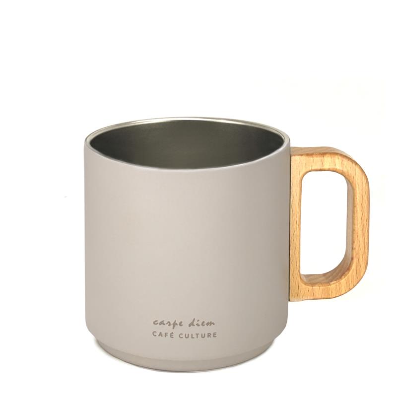 Carpe Diem Double Wall Mug | Taupe