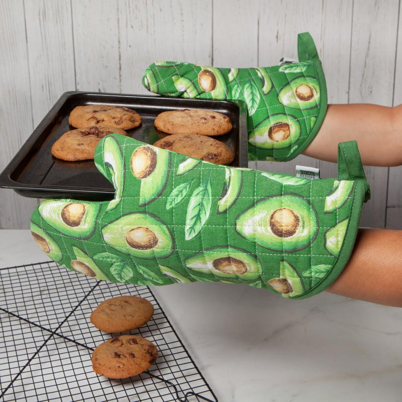 Set of 2 Oven Mitts | Avocados | Kitchen Art